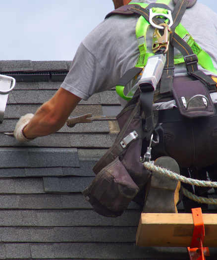 Man fixing roof